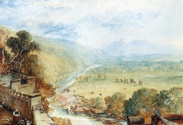 Turner Painting - Ingleborough desde la terraza del paisaje del castillo de Hornby Turner
